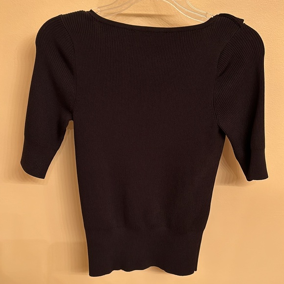 INC International Concepts X Small Short Sleeve Sweater - In Full Bloom - Black - Picture 2 of 6